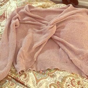 Pale pink wrap sweater